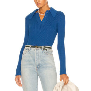 Equipment 'Pommina' Blue Polo Sweater Size XS